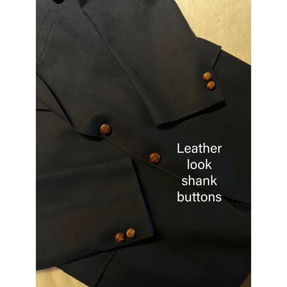 Vintage Austin Reed 40L Navy Blue Flannel Blazer Shank Buttons Unconstructed - Picture 5 of 16